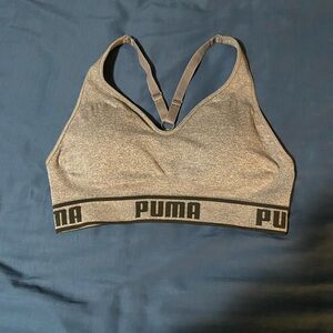 PUMA Women's Heather Gray Sports Bra